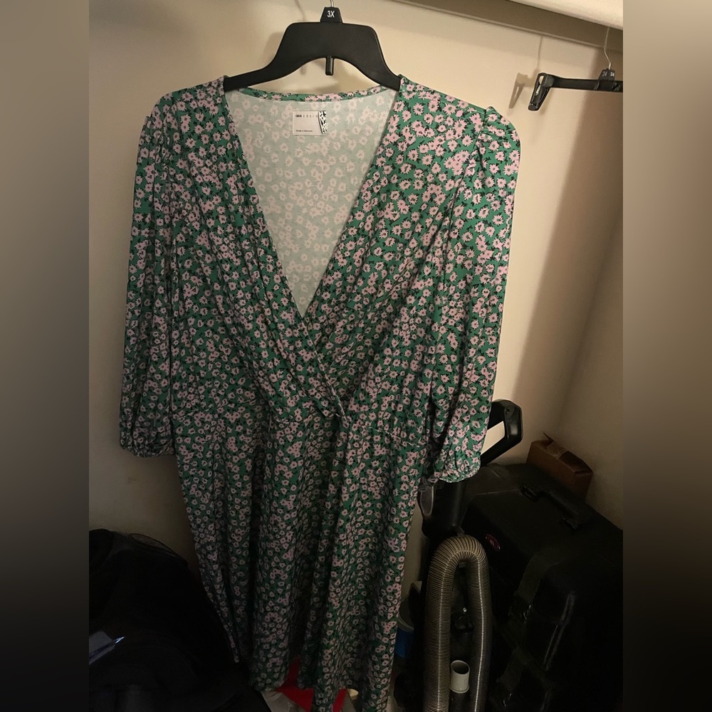 ASOS curve flowy long sleeved dress